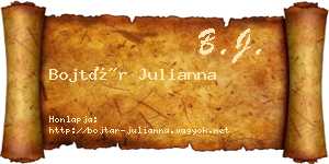 Bojtár Julianna névjegykártya